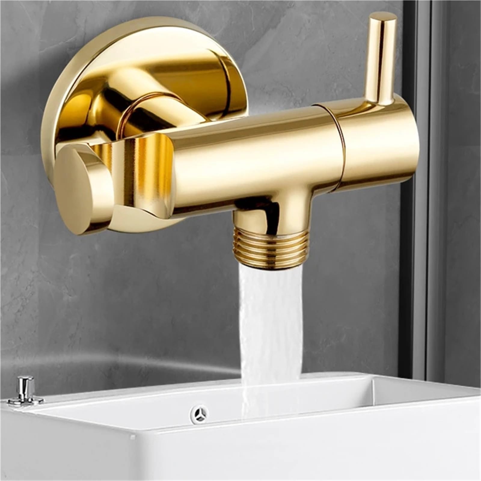 Válvula de ángulo de grifo, válvula de grifo redonda, calentador de agua, válvula de ángulo de Solo Frío G1/2 'para baño Para Cocina, BañO