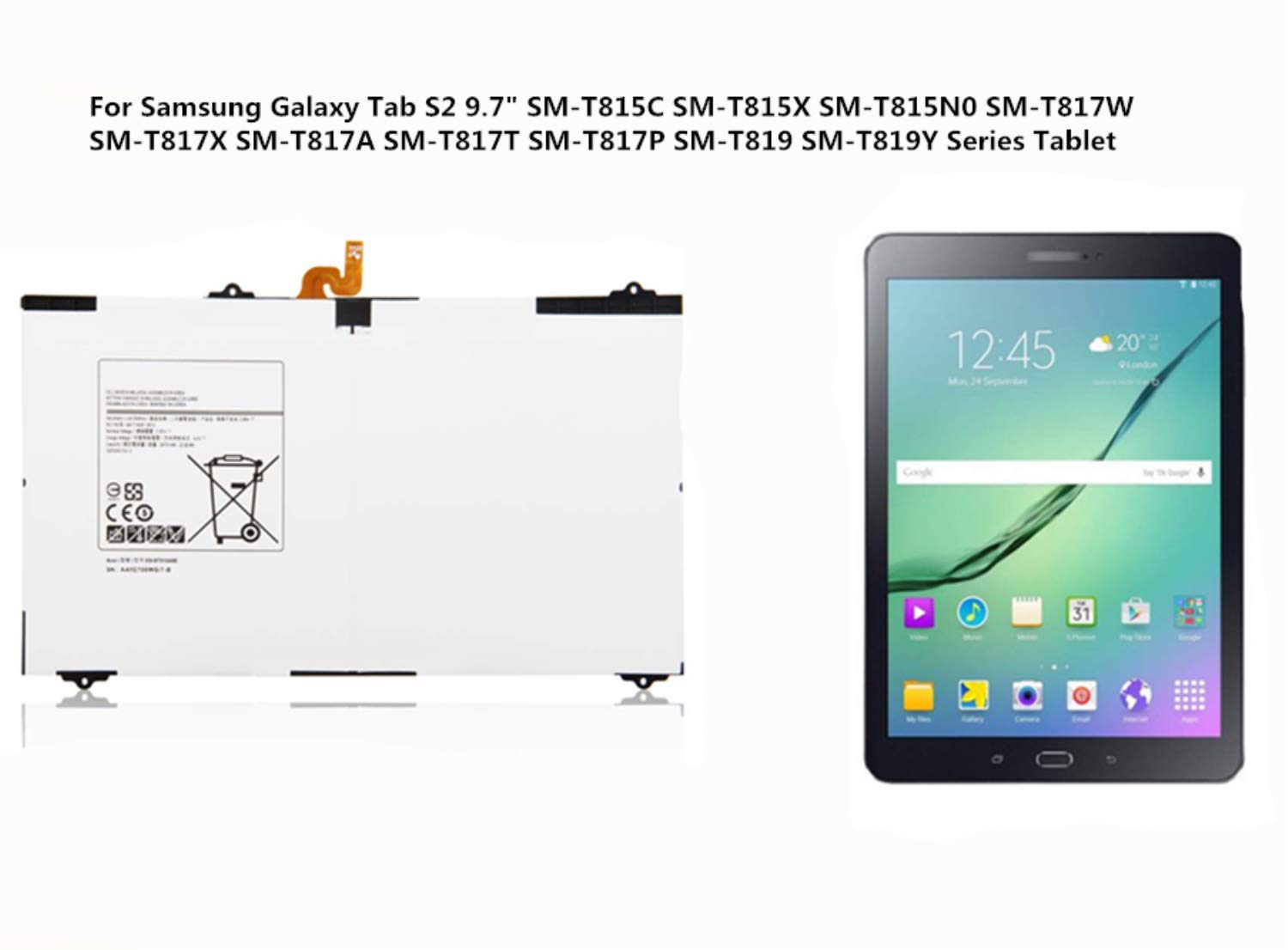 Bateria do Samsung Galaxy Tab S2 9,7" 5870mAh EB-BT810ABE SM-T810 SM-T815 T815C T815X T815N0 T813 T817V T817W T817X T817A T817T 817P TT 819 z narzędziami