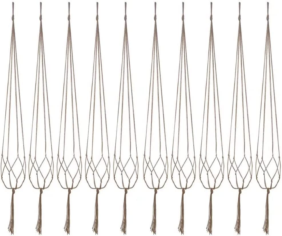 Urooz Plant Hanger, 10 Pieces Hanging Planter Flower Pot Plant Holder Basket Jute Rope Holder for Indoor Outdoor Garden Home Decorations (Natural) (B0BQDZ22ZN) Amazon Price History, Amazon Price Tracker