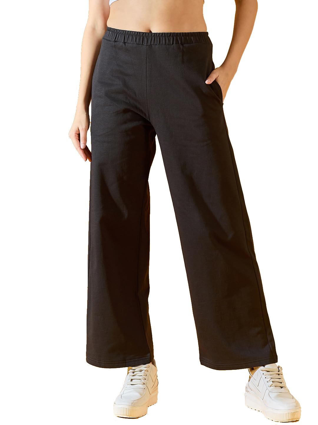 98 north 98 Degree North Women Cotton Fleece Winterwear Trackpant has a 2 Basic Side pocket-RGL1313-BLACK-picture-12