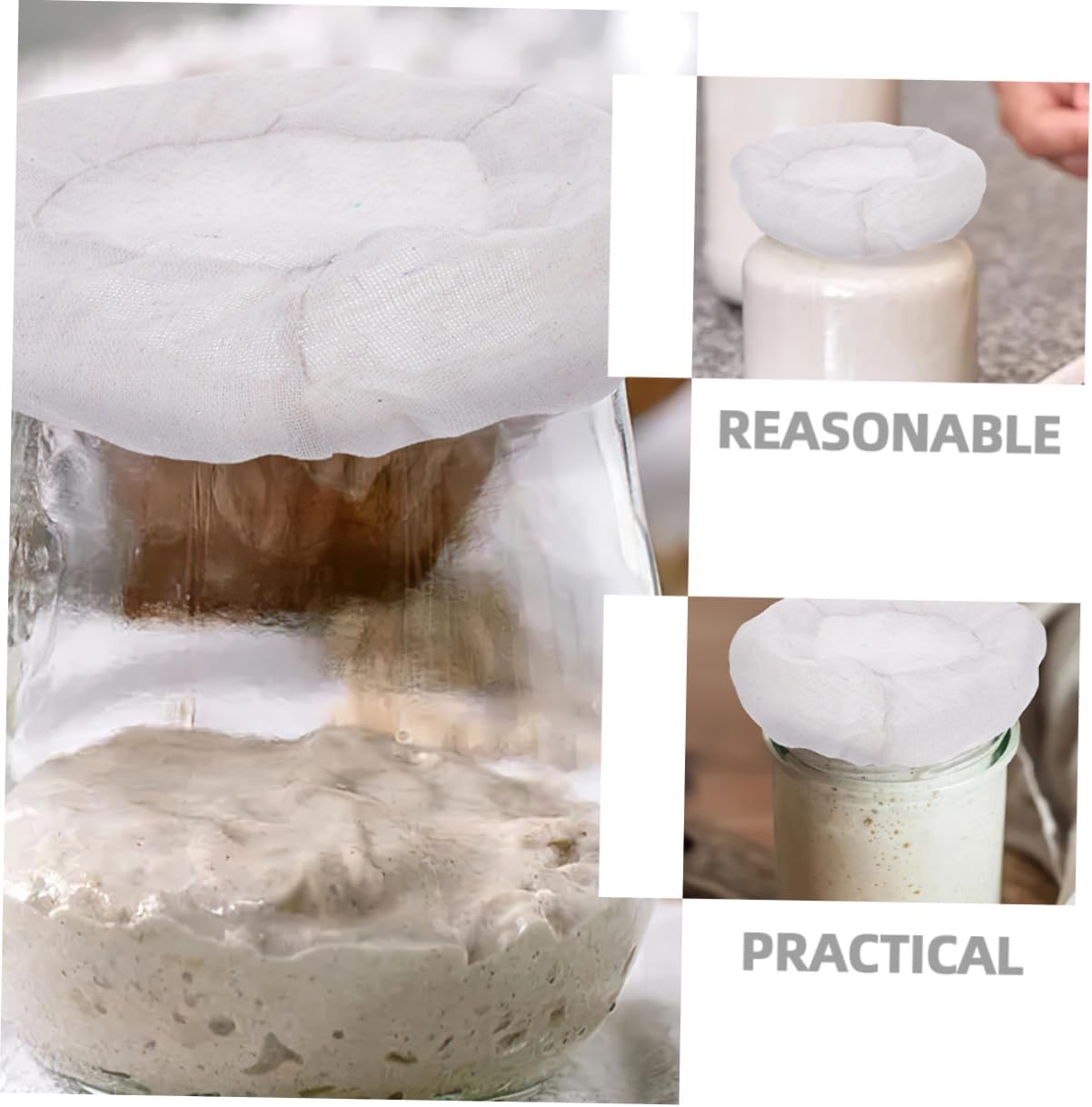 20pcs Jar Covers for Sourdough Starter Wide Mouth Canning Jar Lids Cloth Lid Food Storage