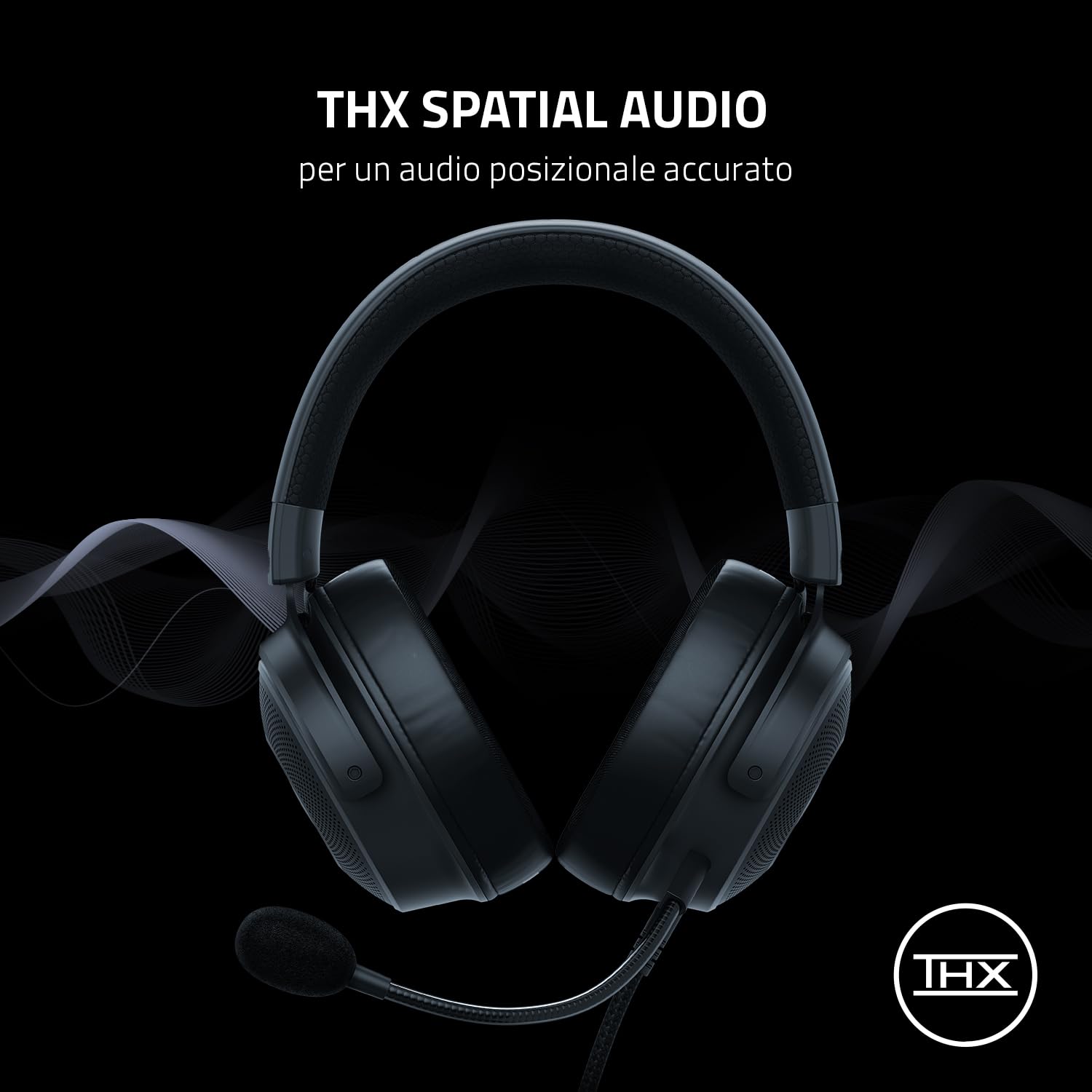 Razer Kraken V3 - Cuffie cablate USB da gaming con Razer Chroma RGB (Driver TriForce in Titanio da 50 mm, THX Spatial Audio, Tecnologia Chroma RGB) Nero