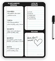 Ímã De Geladeira Porta Recados Anotações Planner Com Caneta
