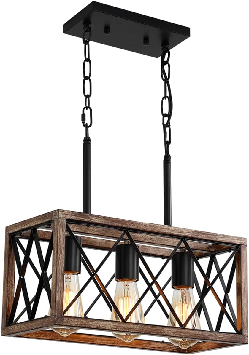 YILYNN Farmhouse Chandeliers for Dining Room, 3Light