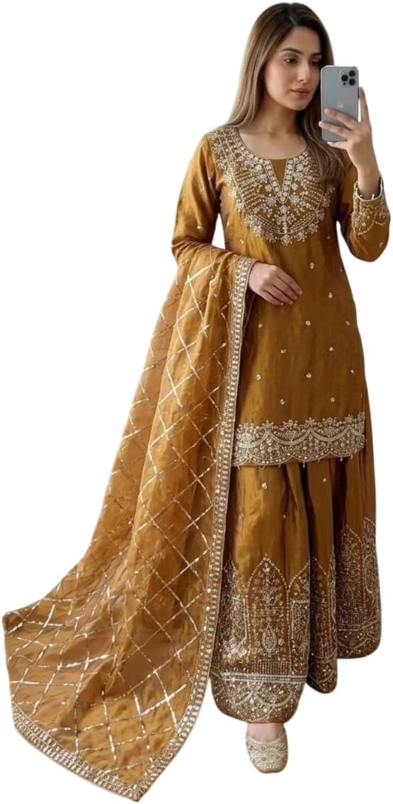 Punjabi Style Sharara Suit For Women Ready To Wear salwar suit.