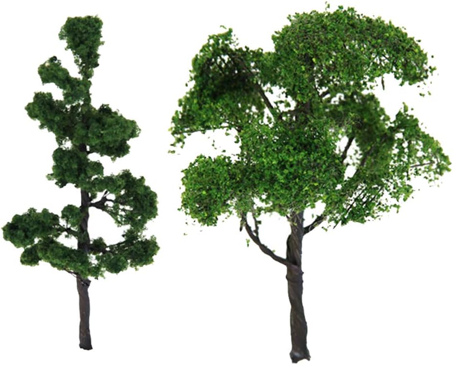 F Fityle 2Pcs Elm Tree + Mountain Pine Model Landscaping Landscape Construction
