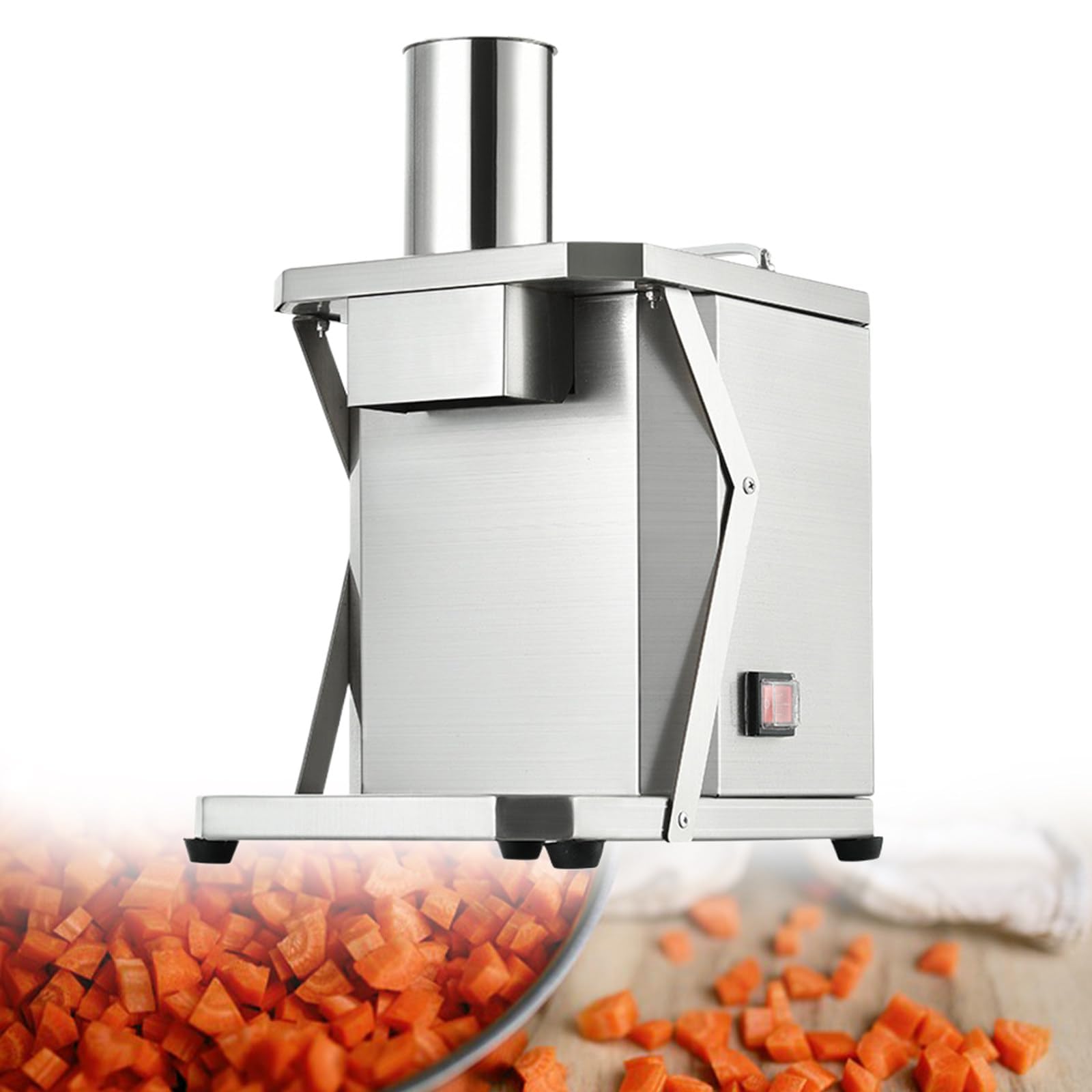 Dicer di Verdure Commerciali con Lame a Griglia 3X, Acciaio Inossidabile Gravoso, Macchina Elettrica da 200 W per Cubetti di Carote di Patate