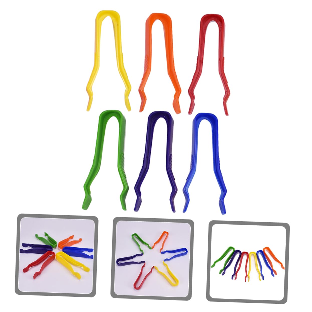 Hemoton 6pcs Colorful Plastic Tweezers Learning Tweezer Coin Tweezers Lab Tweezers Ingrown Tweezers Crafting Tweezers Eyelash Extension Tweezers Soldering Tweezers Tweezers Pp