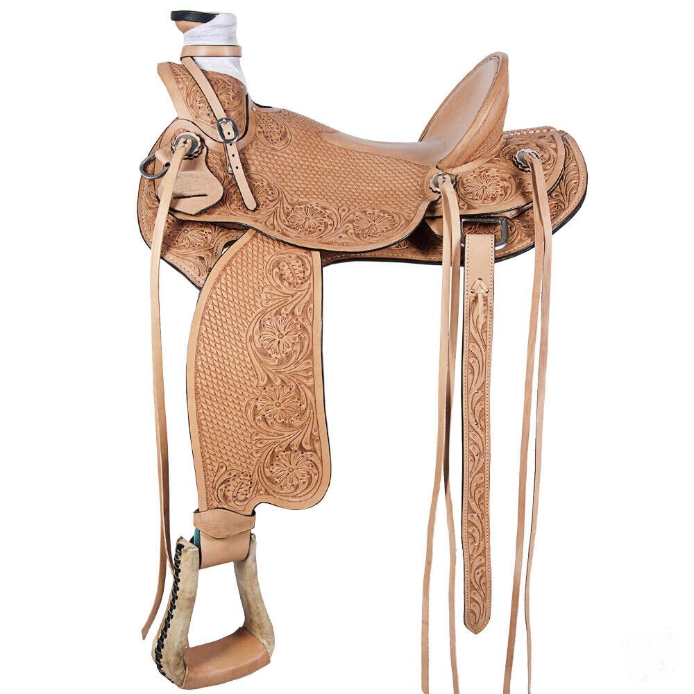 ST-WLS-198 Wade Tree A Fork Western Roping Ranch Pferd Sattelzaum-Set 30,5 cm - 45,7 cm