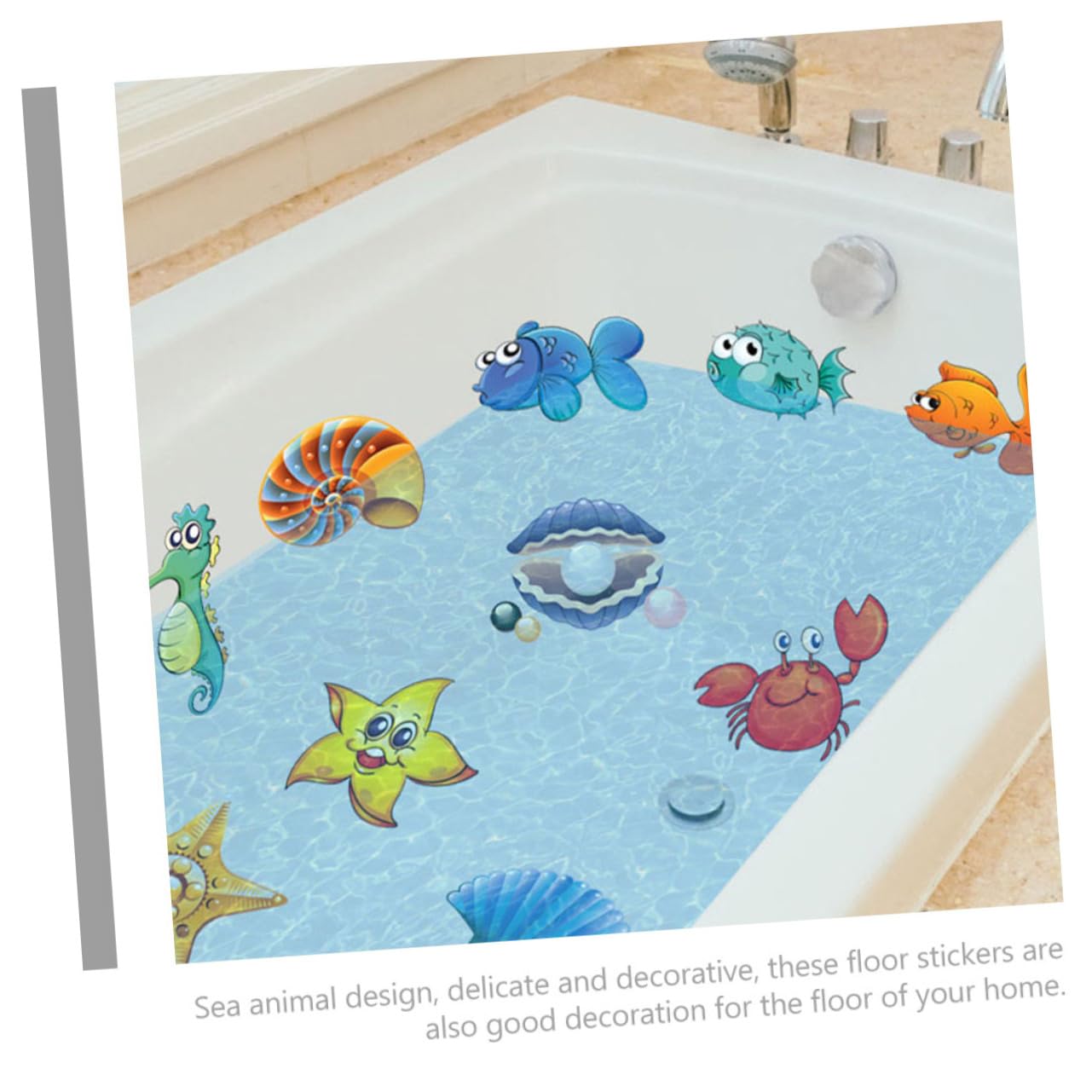 STOBAZA 2 Juegos Calcomanías Antideslizantes Bañera Animales Pegatinas Impermeables Decorativas
