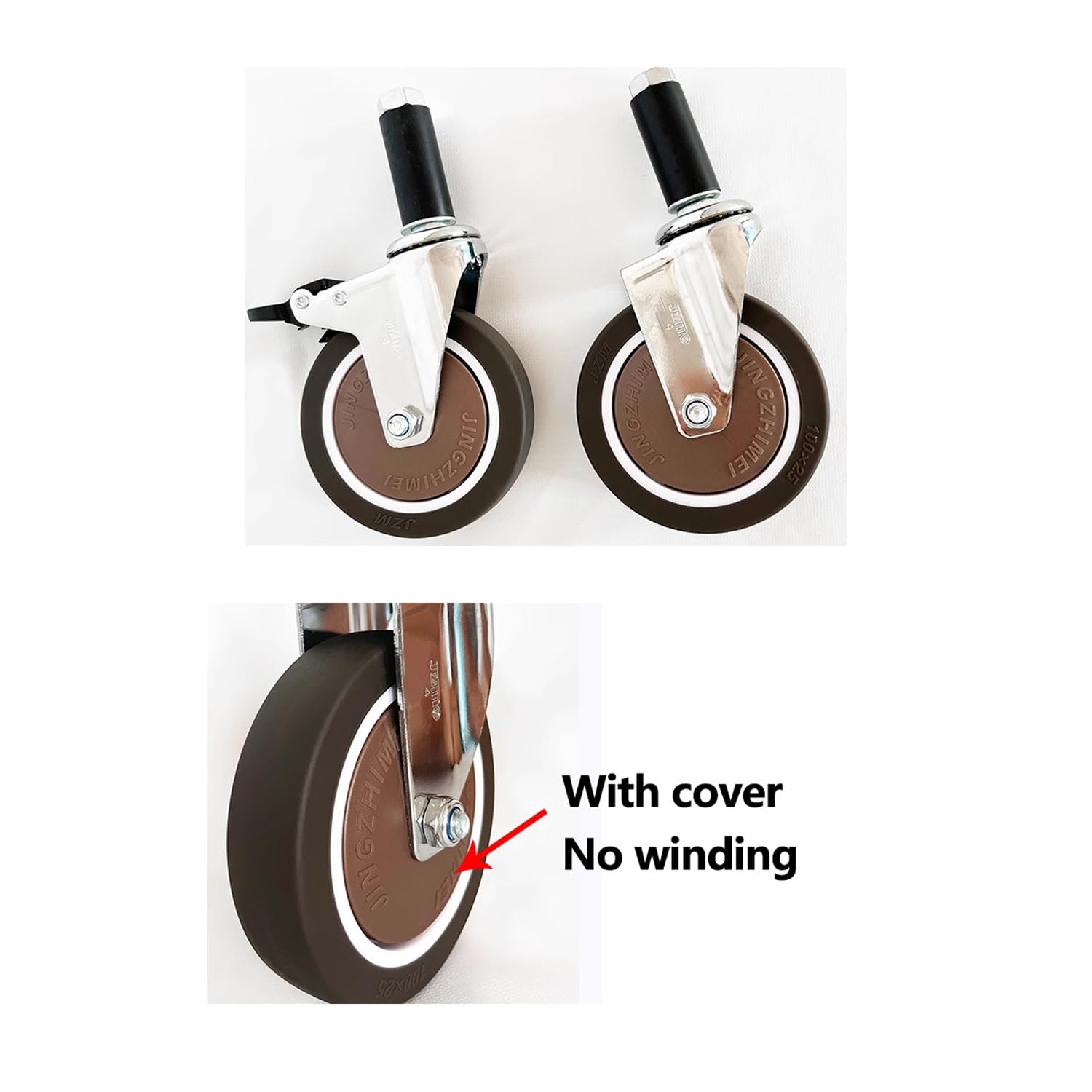 per carichi Pesanti di bloccaggio Industriale Ruote Set da 4-3'' / 4'' Dilatabile Perno Ruota M12, Girevole Ruote in Gomma per Commerciale Cucina Prep Tables e Carrelli