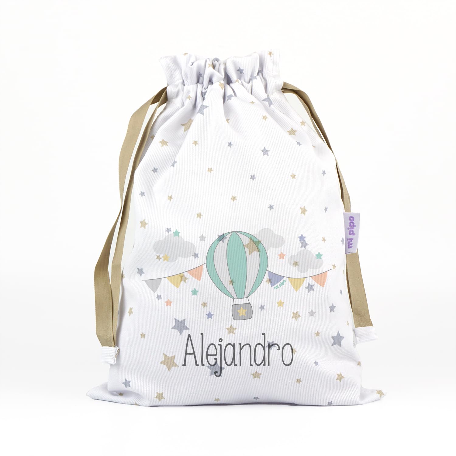 Pack Guarderia Personalizado - Globo Azul | Pack Vuelta al Cole Primaria con Todo lo Necesario | Personalizado con Nombre, Cómodo, 1-2 Años, Fácil de Lavar | Ideal para Guardería, Colegio