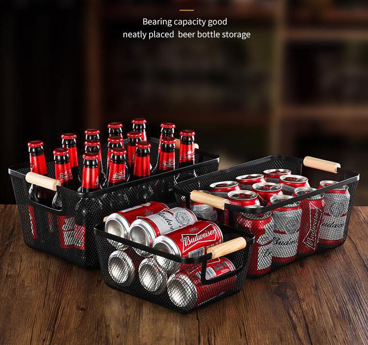 Cesta de acero de malla de metal AJIODA rectangular para almacenamiento 8