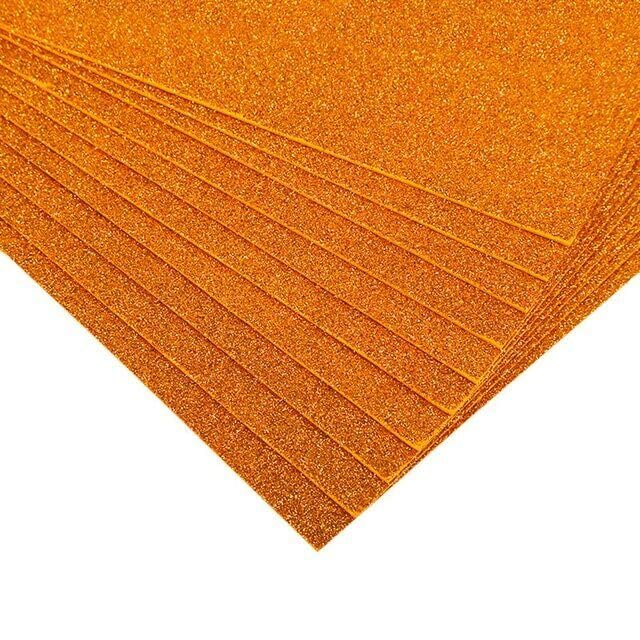 EliteKoopers 10 pcs Orange A4 Glitter Foam Sheets for Christmas Bows, Arts, Crafts and Decoration โ image 1