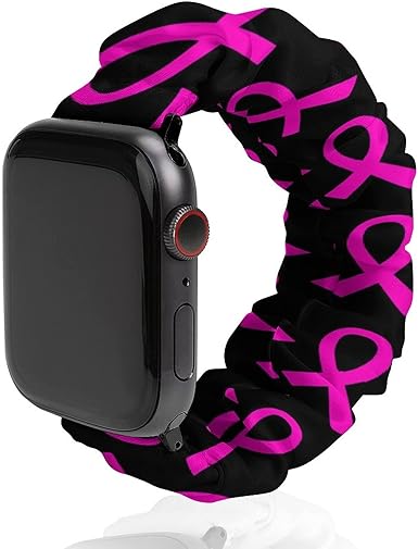 Amazon.com: Patrón de cinta para el cáncer de mama compatible con Apple  Watch Band Scrunchies de 1.496 in, 1.575 in, 1.654 in, 1.732 in, tela suave  patrón impreso pulsera de tela mujer