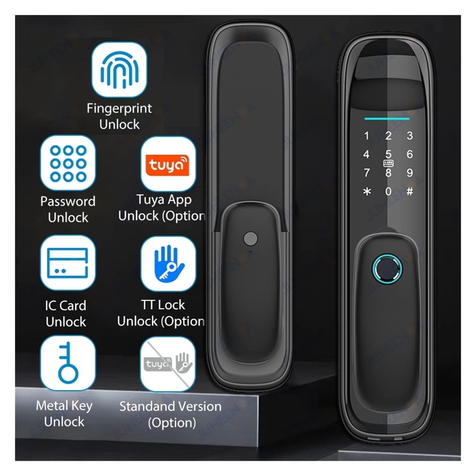 Serratura Smart, App TTlock Smart Door Lock Tuya Finrprint Smart Card Elettronica Home Office Serratura Digitale Intellinte,per camere da letto, uffici e hotel(Tuya 240x22)