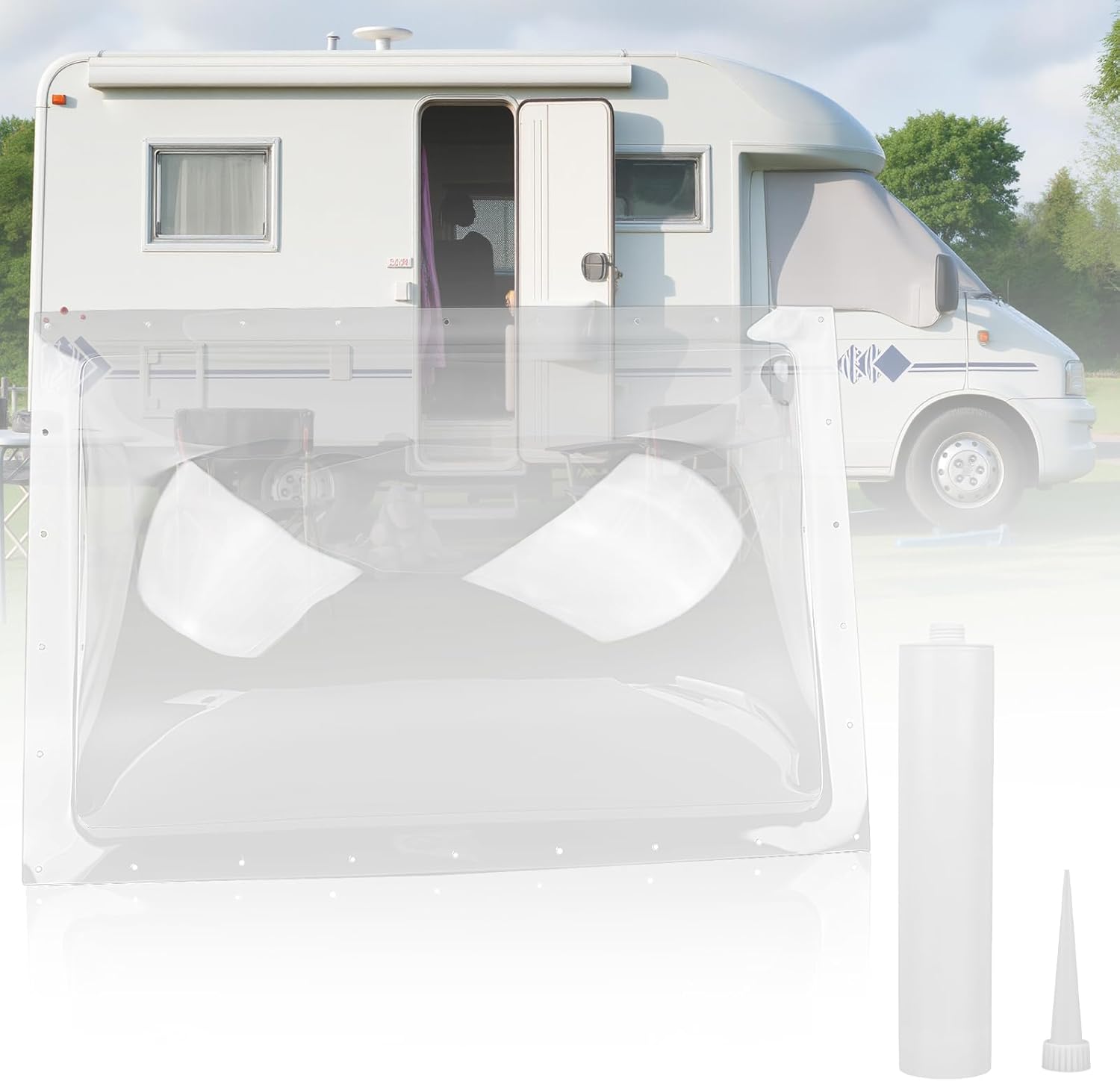 RV Skylight Replacement Kit, 17" x 25" OD Outer Dome Fits 14" x 22" Openings for Camper Trailer (Clear)