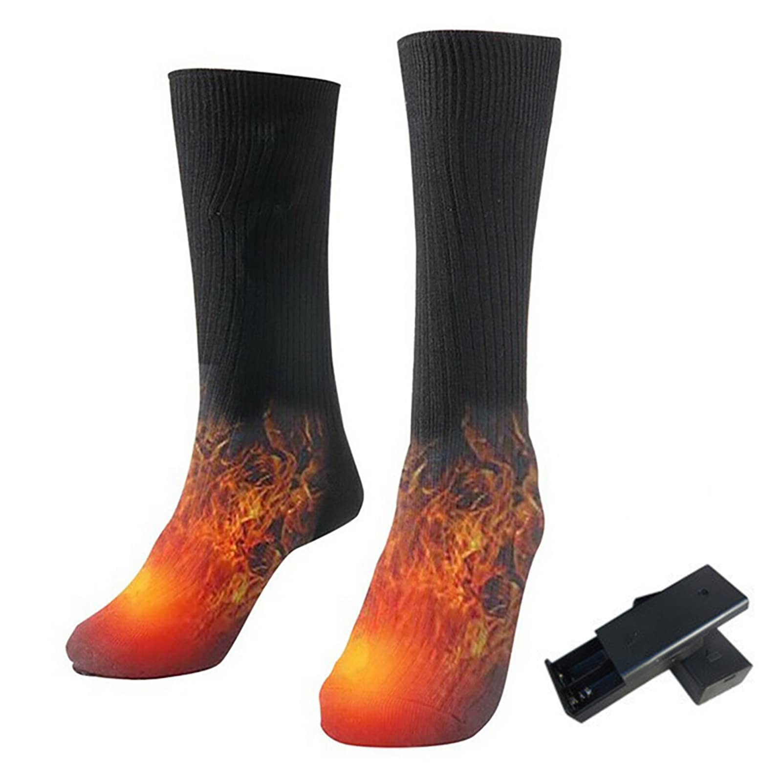 Chaussettes Chauffantes Rechargeables Alimentées par Batterie Coton Thermique Hiver Temps Froid Chauffe-Pieds pour la Randonnée Chasse Pas de Piles