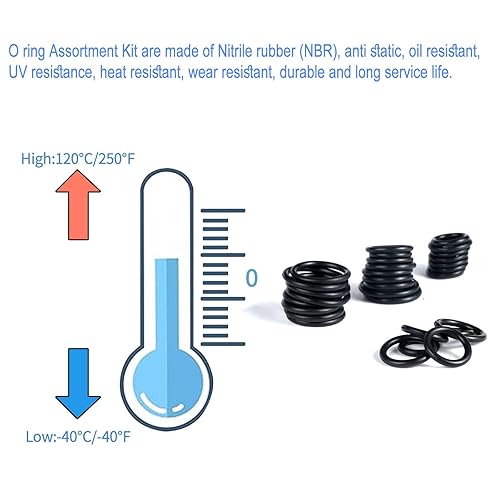 Miniatura 5 de Kit surtido de 400 piezas de juntas tóricas de goma, juego de juntas tóricas de goma de 24 tamaños para grifo, manguera, reparación automotriz,