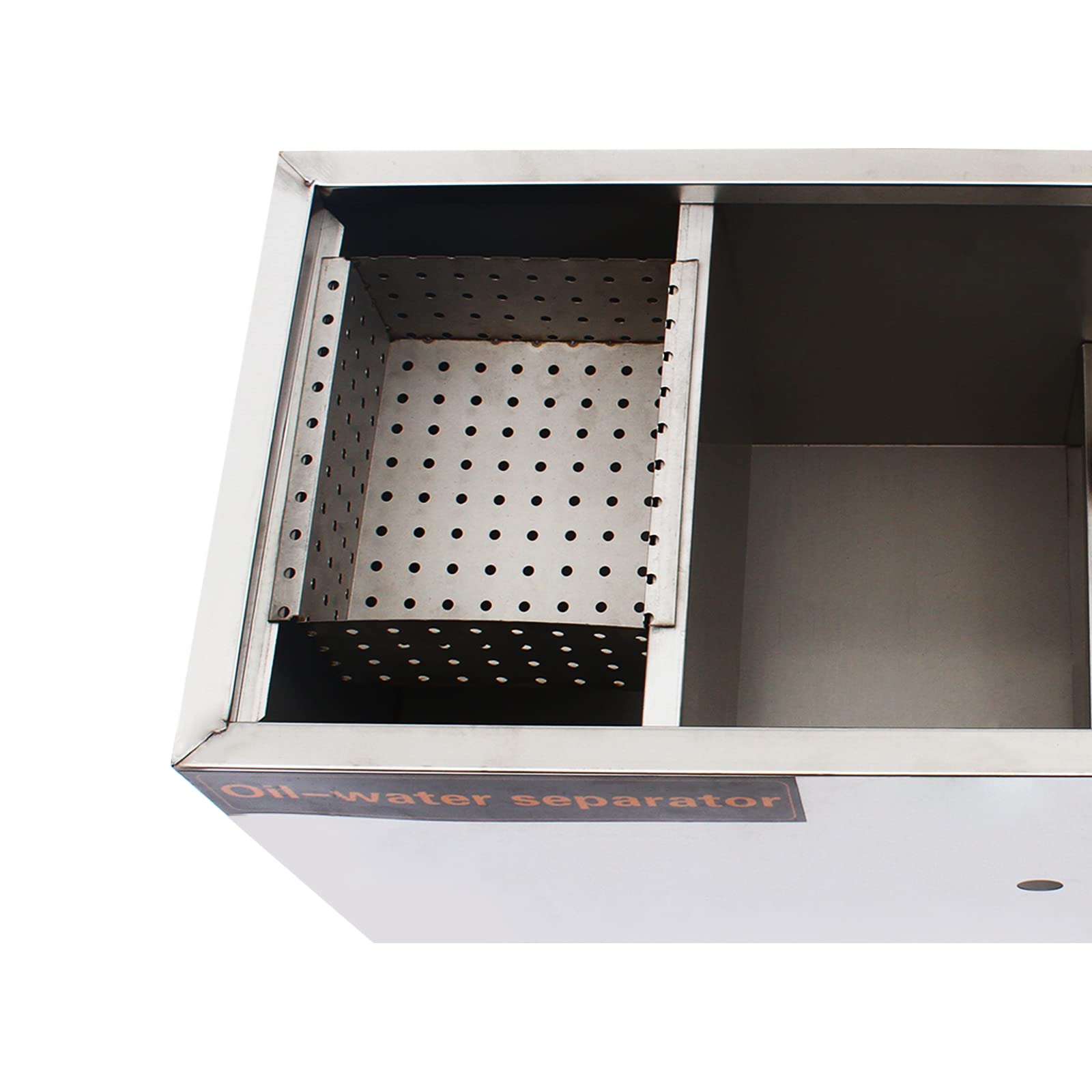 Commercial Grease Interceptor, 60 x 30 x 30 cm, trampa de acero inoxidable, separador de aceite y agua para restaurante, cafetería, Kanteen