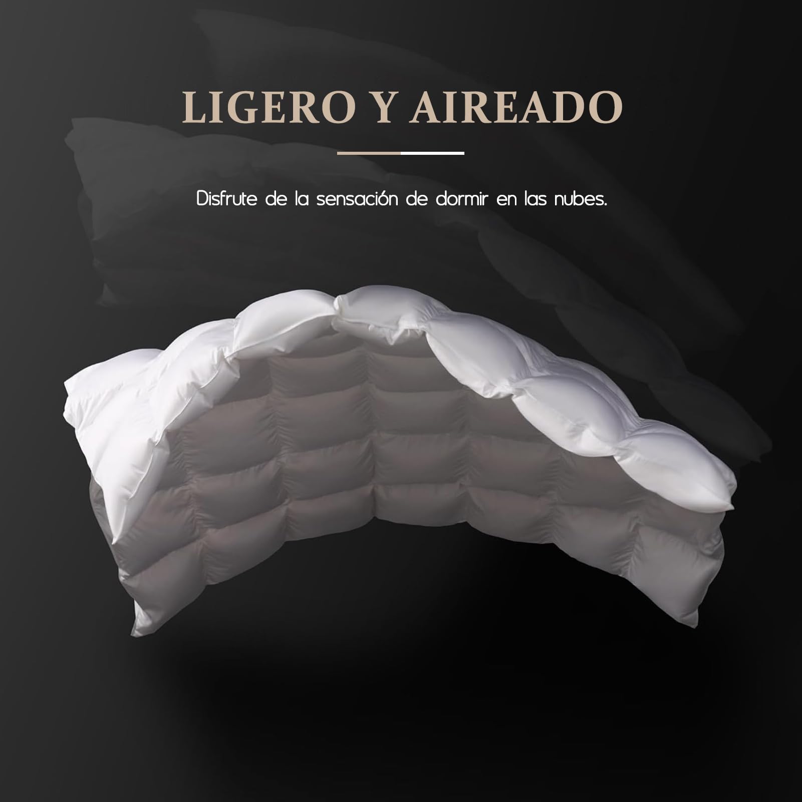 BPC Edredón de Plumón Oca Cama 105 100% Algodón Orgánico, 80% Plumón y 20% Plumas Edredon Nordico Blanco para 4 Estaciones, Edredones Natural de Hotel, Fluffy Medium Down Duvet 200x200 cm,Down Blanket