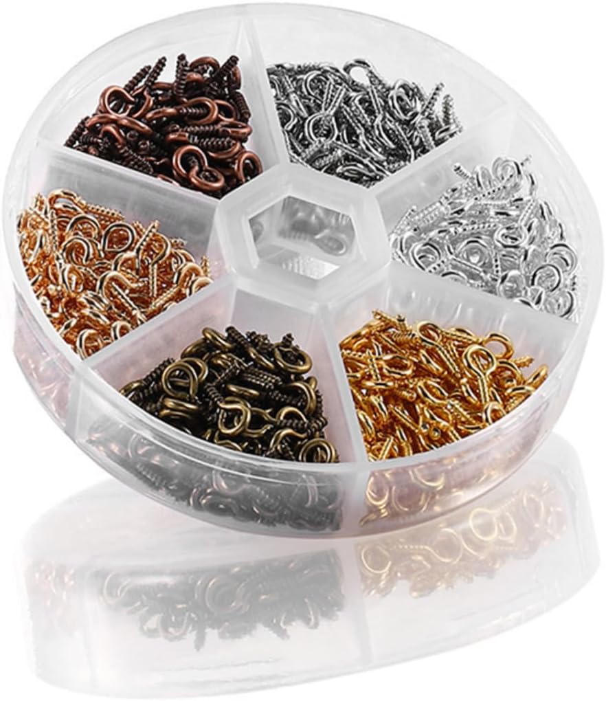 balacoo 1200pcs Eye Pin Clasp Hook Craft Eyelet Screw for Jewelry Making Versatile Screw Hooks for Necklaces Bracelets Earrings