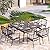 PHI VILLA 9 Pieces Outdoor Dining Table Set for 8, 60” Square Wrought Iron Dining Table & Heavy-Duty Steel Dining Chairs with Cushions, Large Dining Furniture Set for Patio, Deck, Yard, Porch