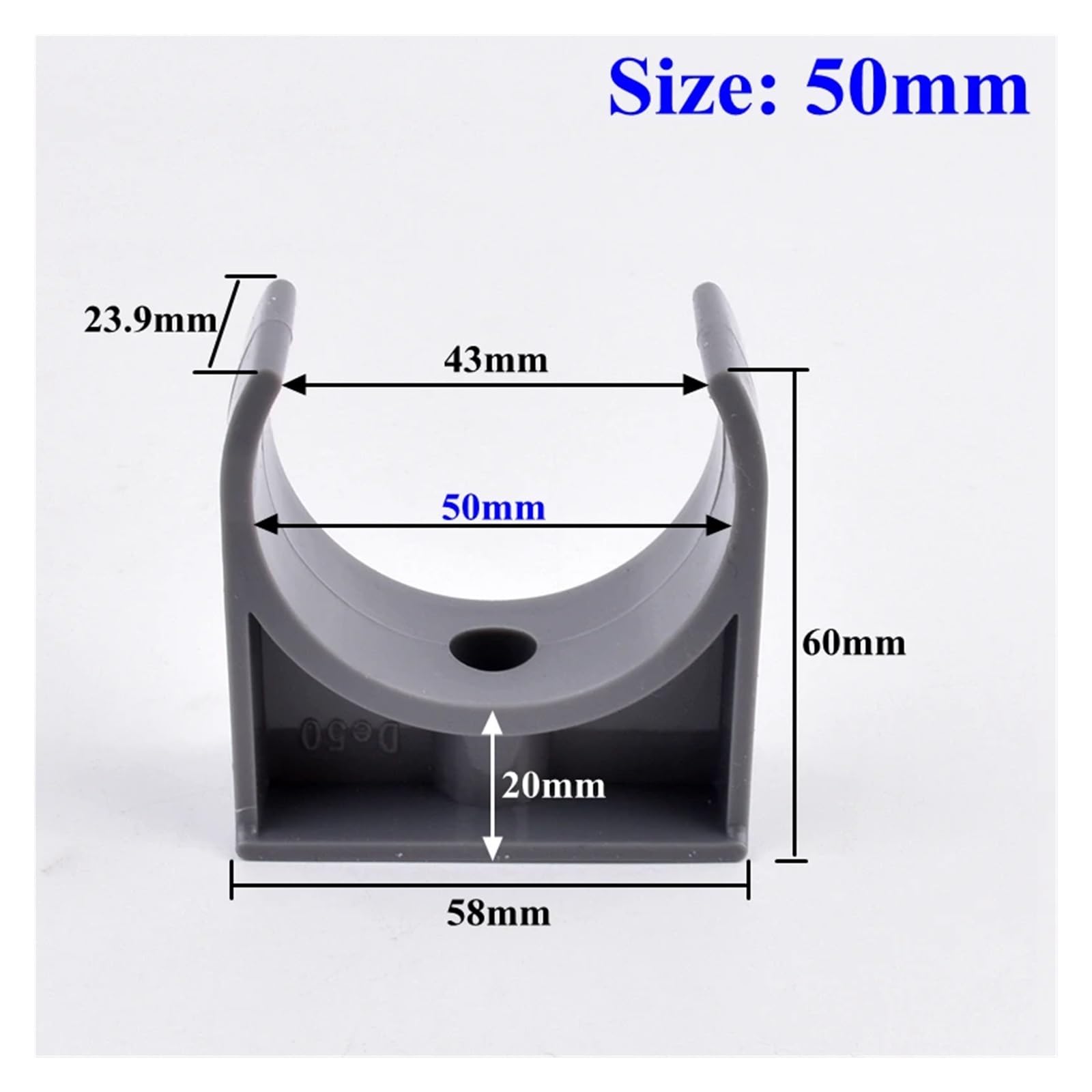 Złączki Push-Fit, zaciski rurowe, 1~20 szt. 20-75 mm, zacisk rurowy z PVC, uchwyt na rurę UPVC, złącze do wody ogrodowej, zaciski w kształcie litery U, akcesoria do akwarium(20pcs 50mm)