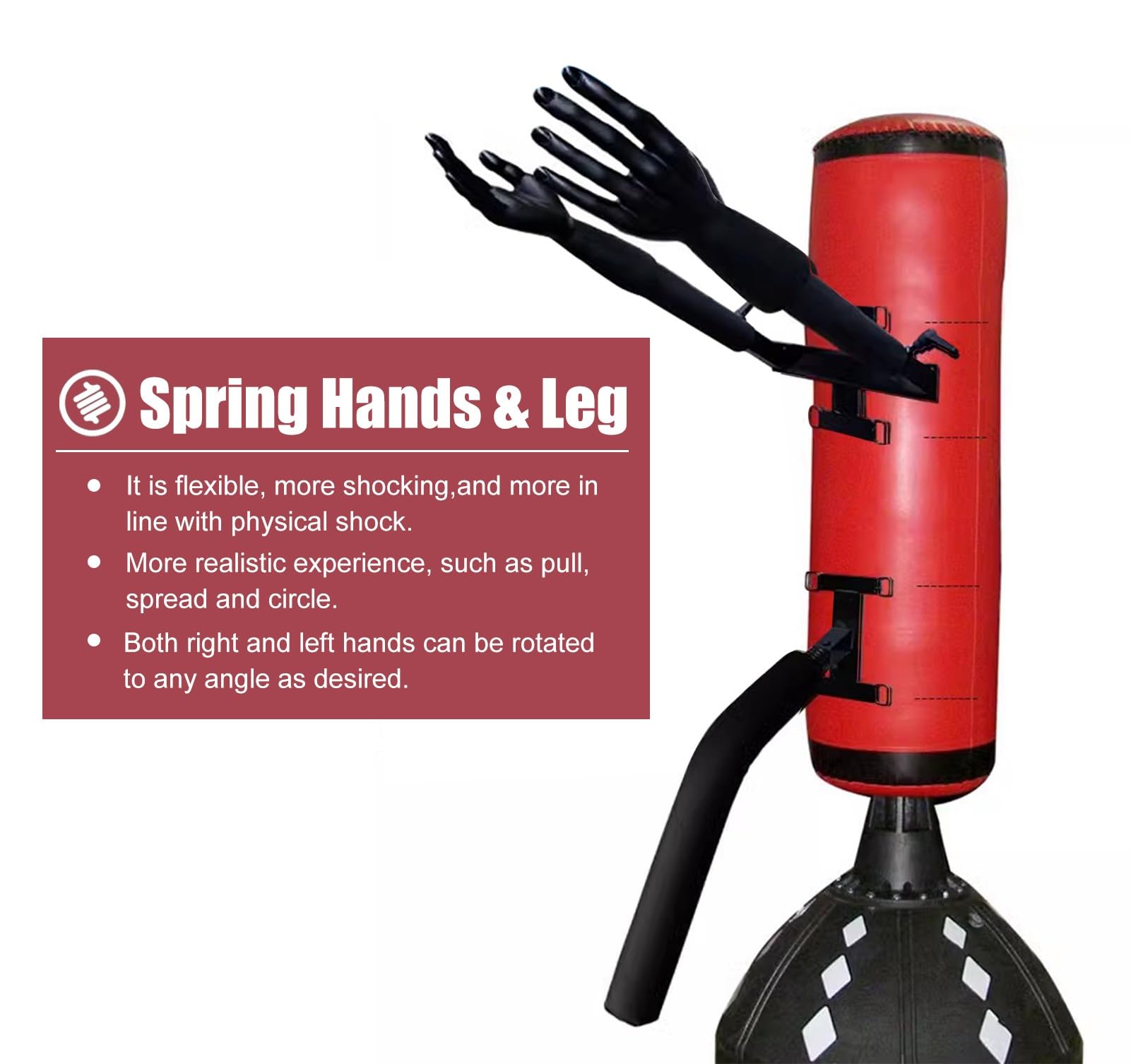 ZIMGOD Wing Chun Dummy Martial Arts Training Dummy Arms & Leg, Punching Bag/Fence/Pillar Kung Fu Trainer, Adjustable Wing Chun Dummies with 4 Retainer, Indoor Gym Device