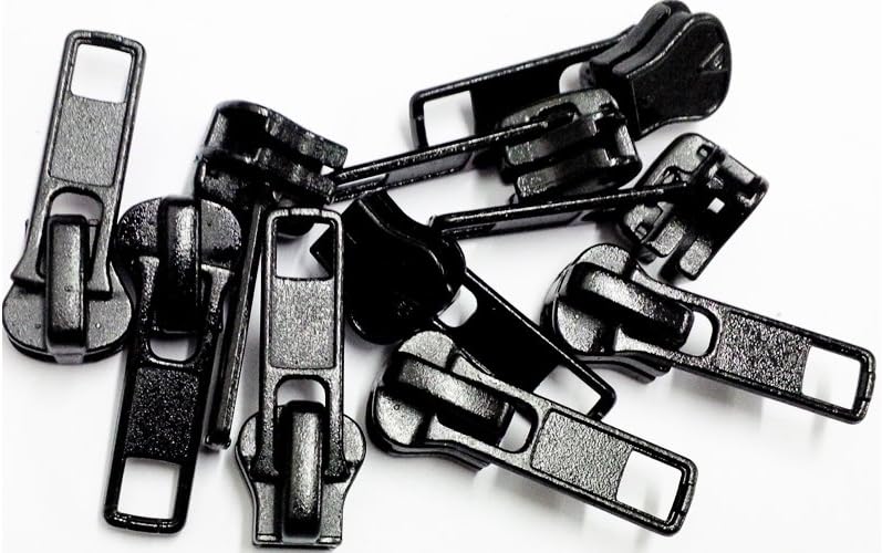 Zipper Slider Replacement Kit- Universal #5 Vislon Sliders - Color Black (10 Sliders/Pack) Fits 5V & 5VS Sliders