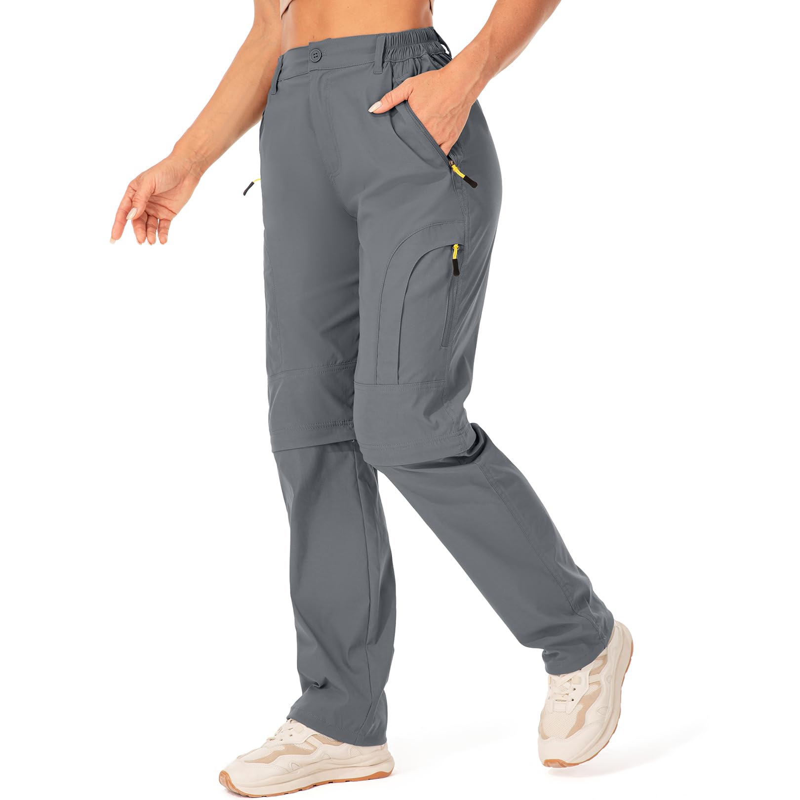 Jessie Kidden Pantalones cortos tipo cargo para mujer, para caminar, senderismo, capri, hasta la rodilla, elásticos, para exteriores, ligeros, de Qry