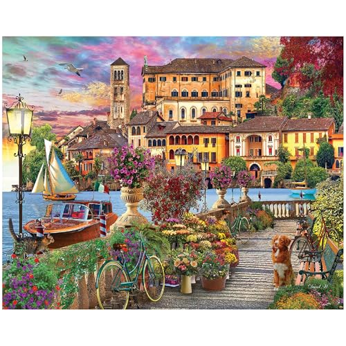 White Mountain Rompecabezas de 1000 Piezas Escénico Italia, Paseo Italiano | Piezas Grandes, Regalo para Adultos y Familia, 24"x30" pulgadas, Paisaje