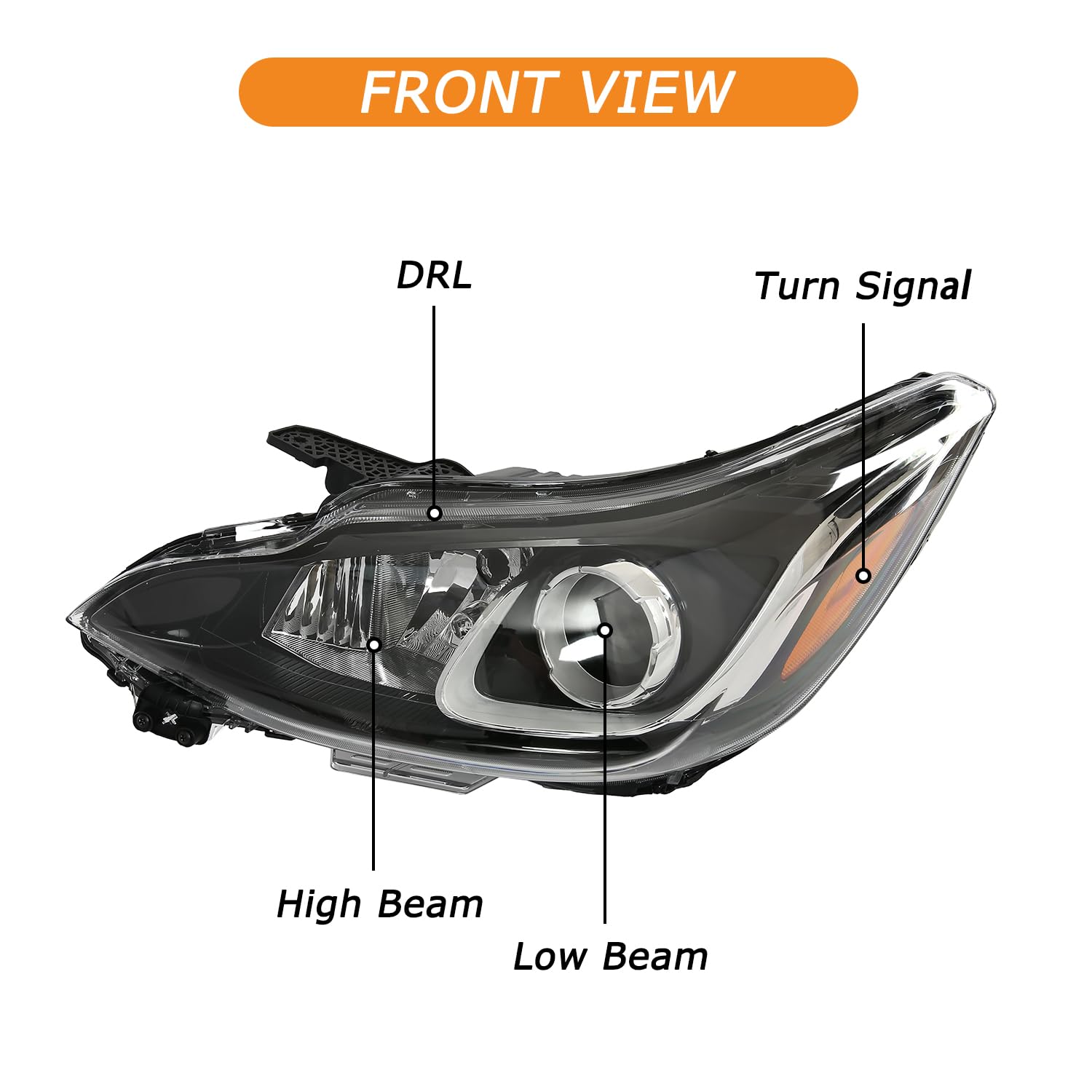 Driver Side Left Halogen Headlight Assembly For 2019-2022 Chevy Spark - DOT/SAE Certified
