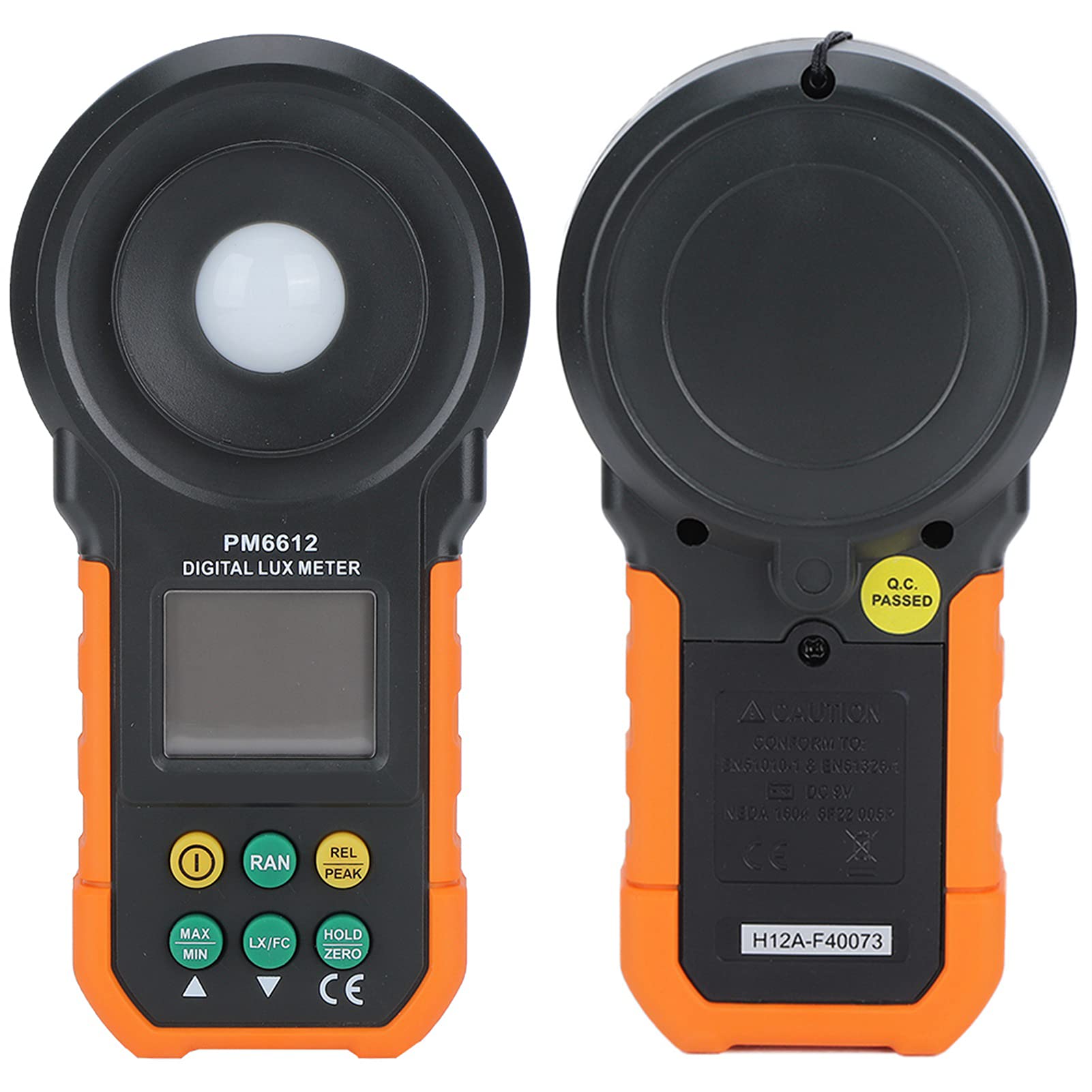 Fdit Luxmetro Digitale Portatile Alta Precisione 0-200000Lx con Range Automatico e Data Hold per Lampade Fluorescenti e Alogenuri Metallici