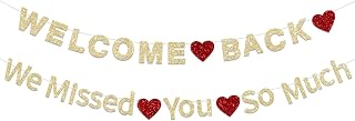 Welcome Back Decorations Banner We Missed You So Much Banner Decorations Glitter Gold Returning Home Party Paper Sign Teenager Homecoming Returning Home Retiring from The Army Decorations