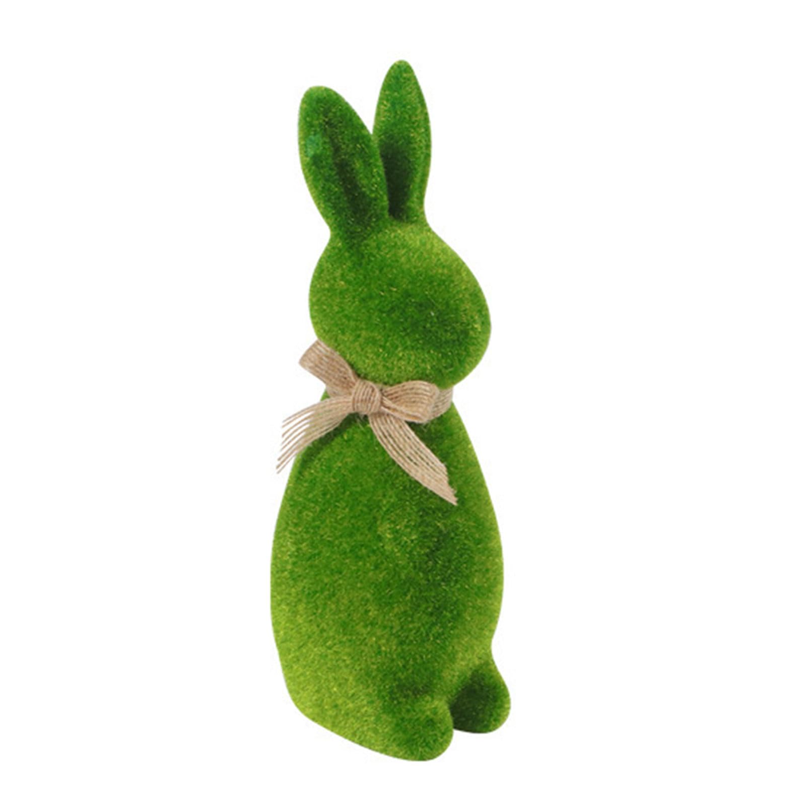 Oxxggkao Flocking Bunnies Decors Moss Statues Rabbits Figurines Easter Decorations Tabletop Ornament Home Decors Easter Decorations Indoor Outdoor