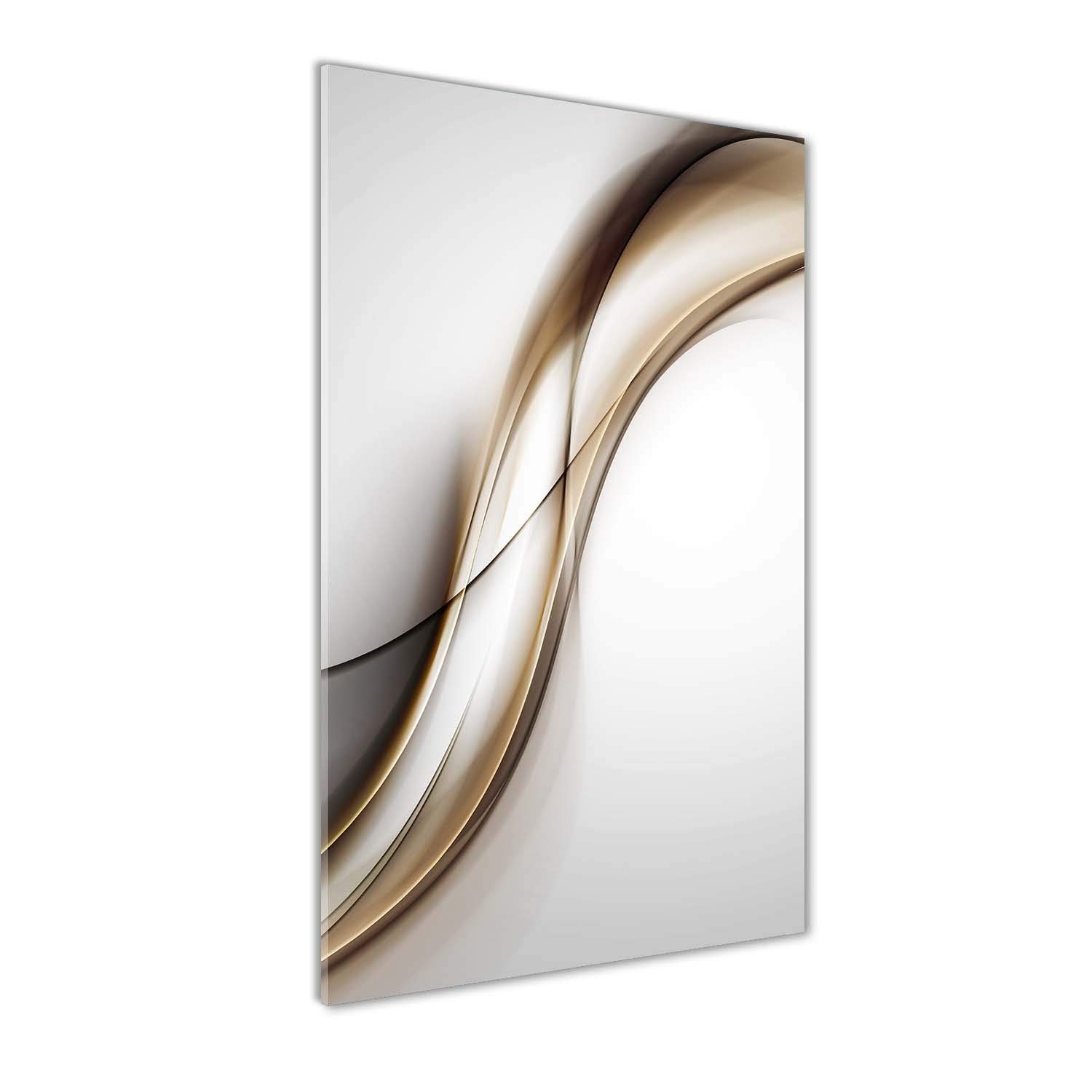 Peinture sur verre trempé 70x140cm Tulup : vague brune style moderne et classique