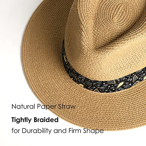 Womens Mens Wide Brim Straw Panama Hat Fedora Summer Beach Sun Hat Upf Straw Hat For Women #TOP2