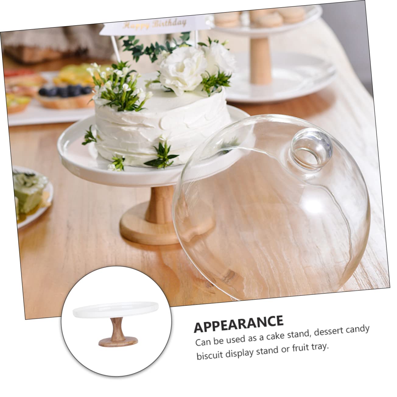 COLLBATH Alzatina per Torte in Ceramica Bianca per Esposizione | Eventi e Buffet, per Frutta, Dessert e Caramelle, Lavorazione Fine e Design Creativo