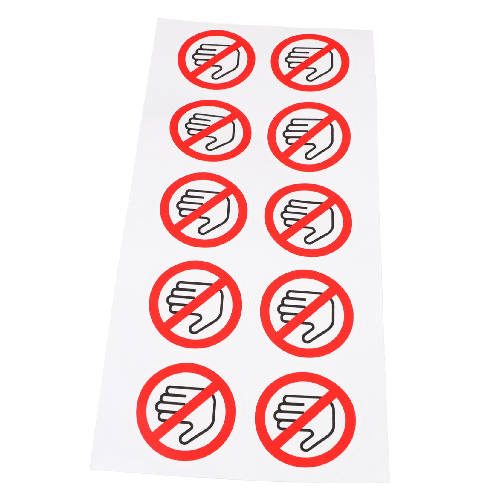 NAMOARLY 40mm No Touch Stickers Safety Warning Signs Round Labels for Doors Mechanisms High-visibility Warning for Boys and Girls
