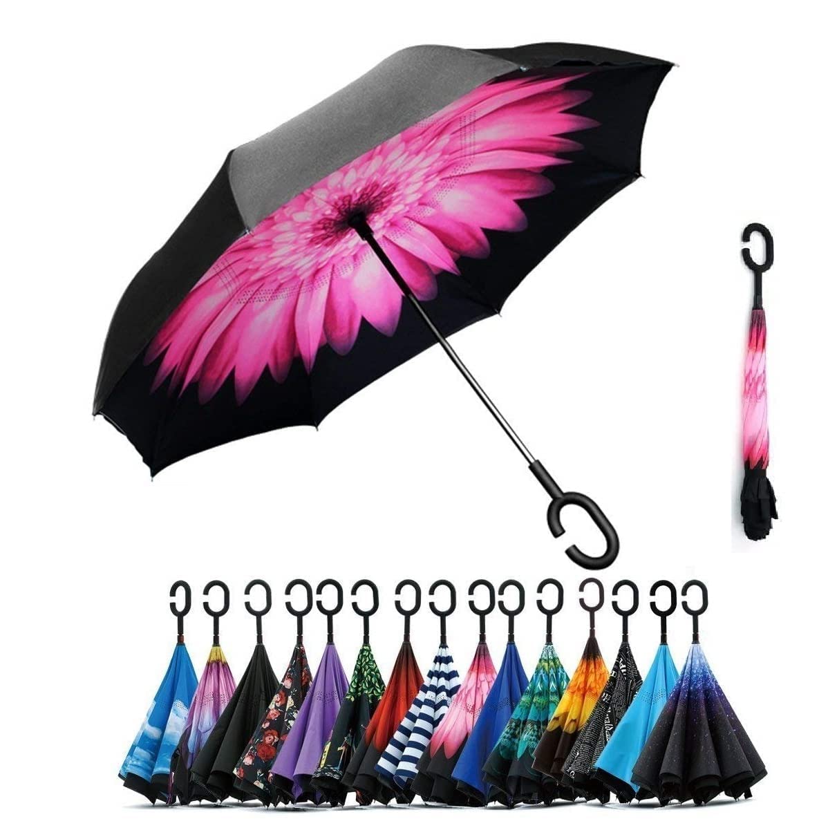 PRIMEFAIR Double Layer Inverted Reversible Windproof Upside Down