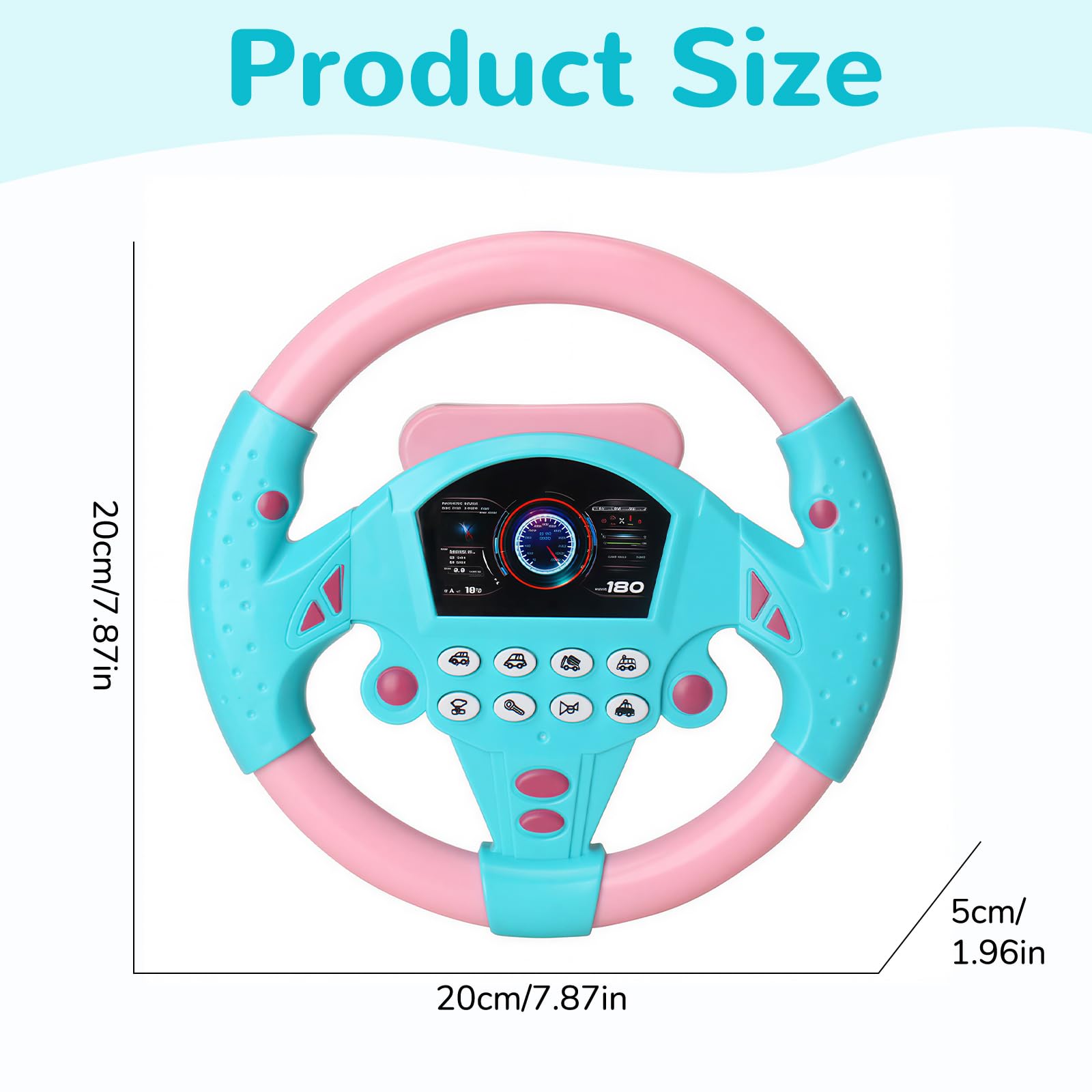 Lenkrad Kinder Spielzeug, Kinder Lenkrad für Auto, Interaktives Lenkrad Lernspielzeug mit Lichtern und Geräuschen, Lenkrad Spielzeug, Simulation im Auto für Rollenspiele und Geschenk
