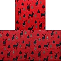 Vista 5 de Mook Fabrics Franela Snuggy PRT Ciero/árbol, rojo
