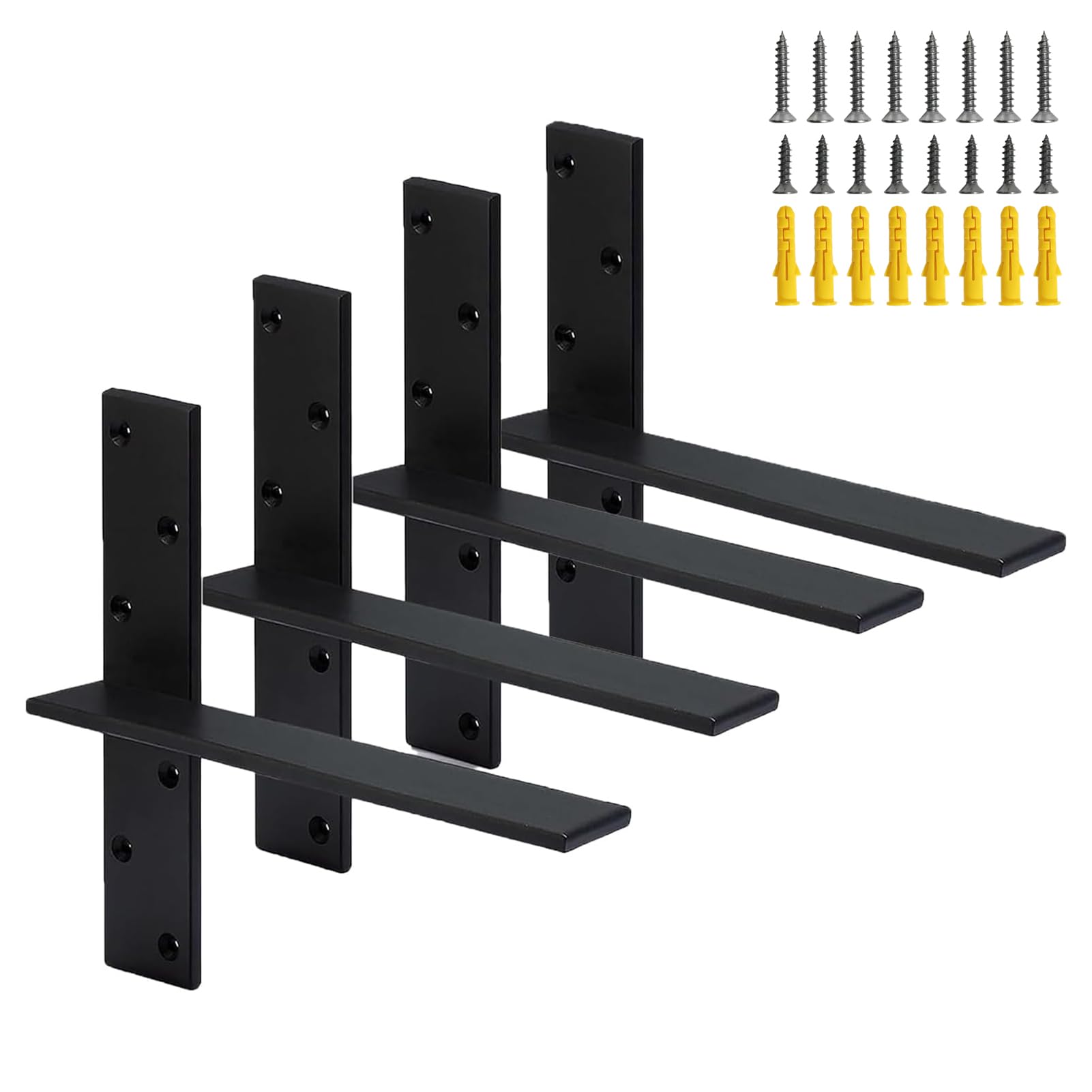 Photo 1 of (4-Pack) Hanging T Floating Shelf Bracket, 12" Lx2 W Heavy Duty Steel Knee Wall Hidden Granite Countertop Support Floating Bracket Hardware for Cabinets, Granite, Dishwasher, Bench Seats Vanities