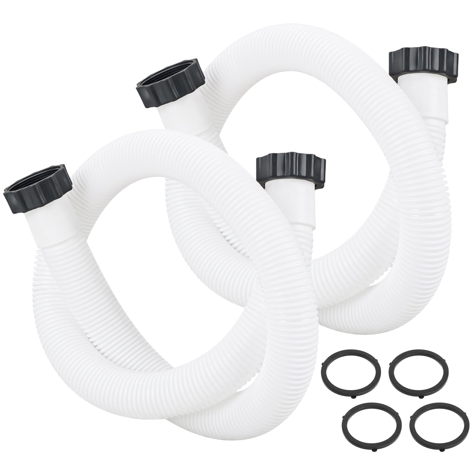 2 Pcs Pool Hoses for Above Ground Pools, 1.5" Dia 59" L Filter Pump Hose