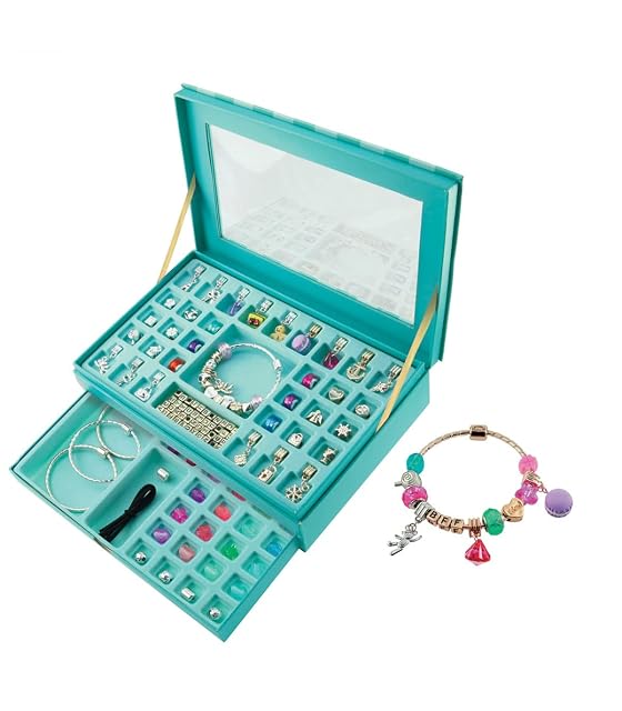 TACHAN - Joyero Deluxe con accesorios - Incluye 5 pulseras y 70 charms para intercambiar