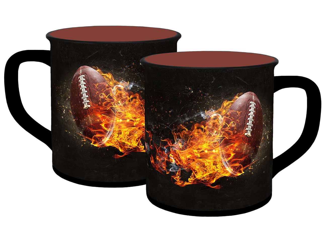 Tasse American Football Fireball Emaille-Optik 400ml