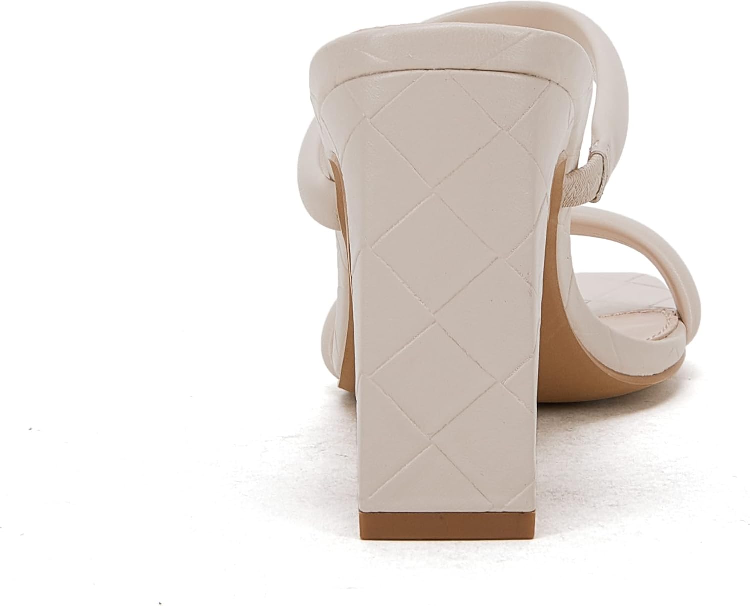 Coutgo Womens Square Open Toe Heeled Sandals Two Strap High Heel Backless Dress Slip On Mules - Image 3