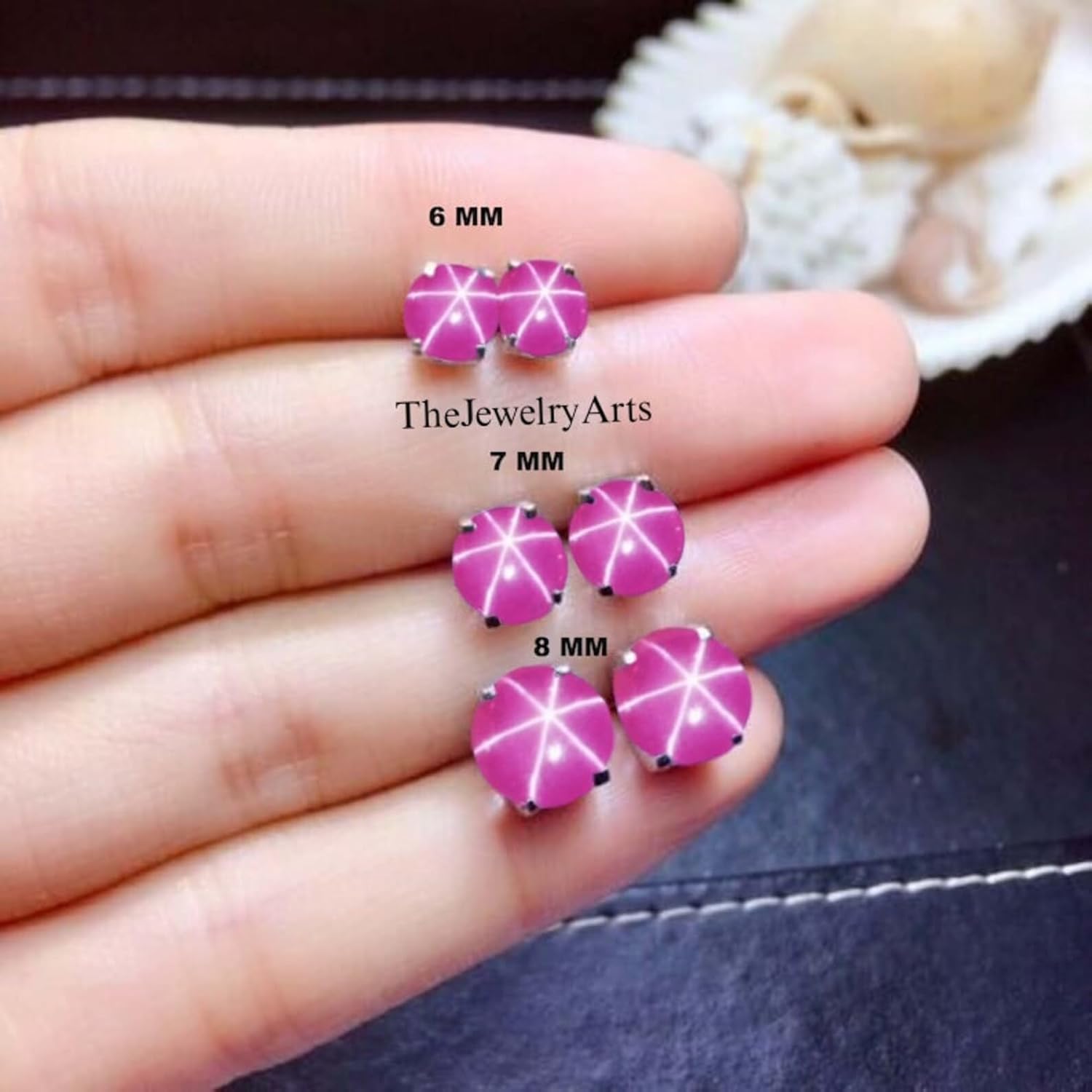 Star Ruby Earrings with 925 Sterling Silver Elegant Ruby Studs for Women, Perfect Natural Gemstone Jewelry, Gift for Her