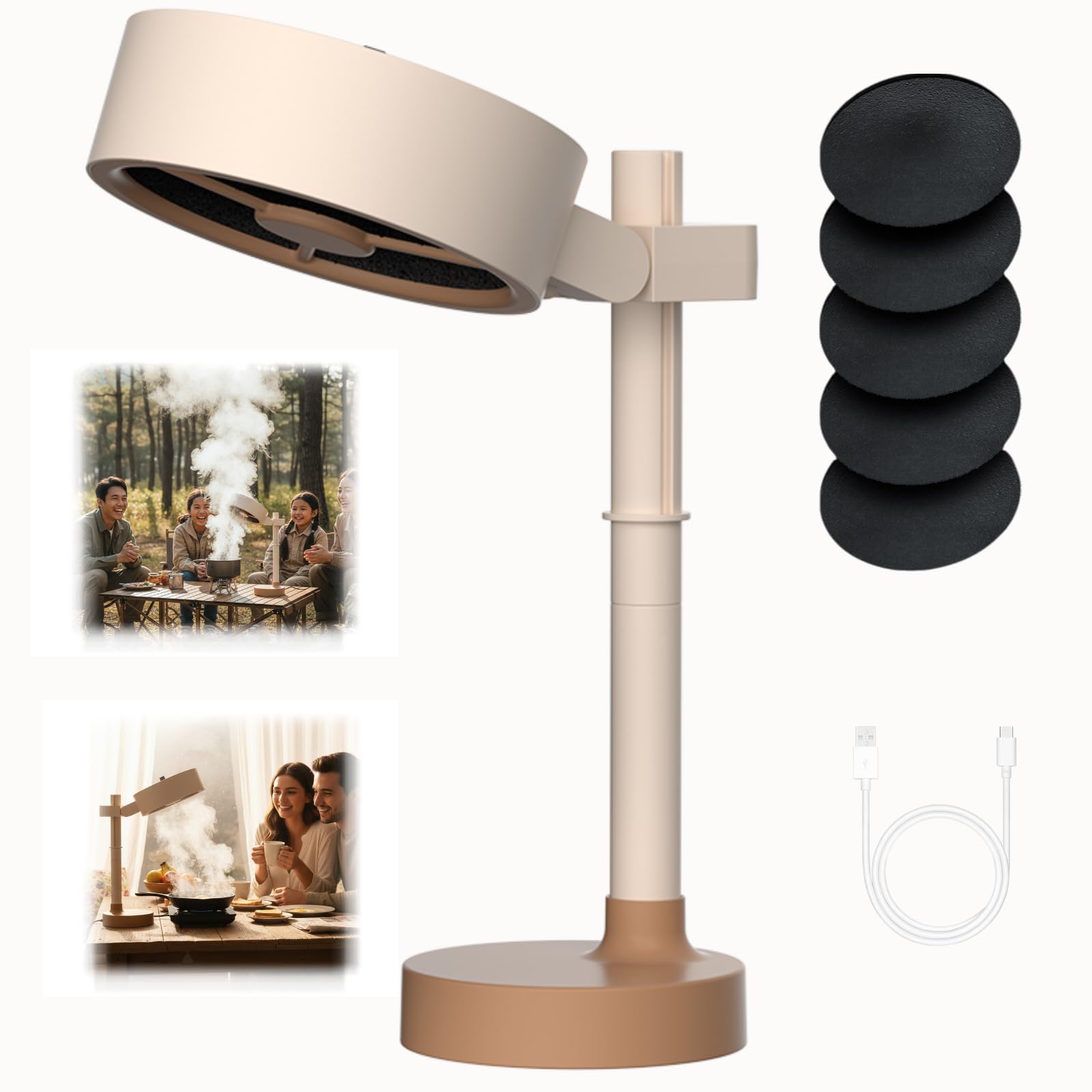 Mini ventilateur purificateur d'air portable avec ventilateur d'échappement de table